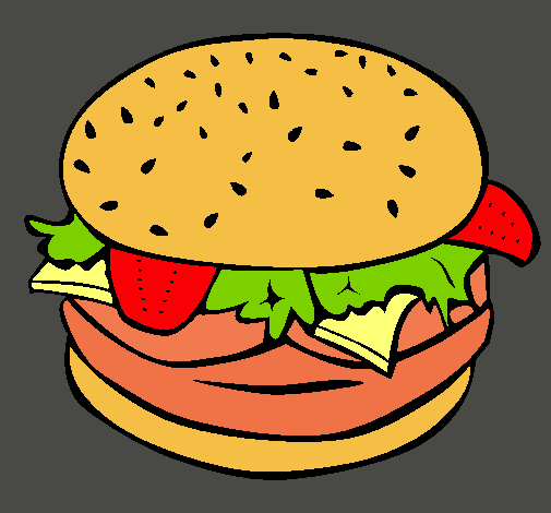 Dibujo Hamburguesa completa pintado por anthony3