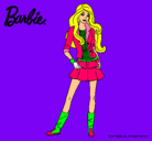 Dibujo Barbie juvenil pintado por pose 