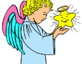 Dibujo Ángel y estrella pintado por lopety