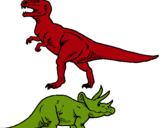 Dibujo Triceratops y tiranosaurios rex pintado por avyatar