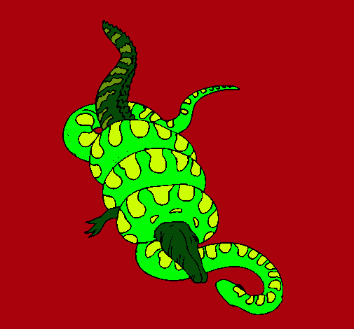 Dibujo Anaconda y caimán pintado por carlospign