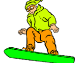 Dibujo Snowboard pintado por fineas