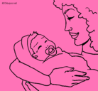 Dibujo Madre con su bebe II pintado por CORAIMA_DI