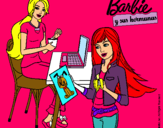 Dibujo Barbie y su hermana merendando pintado por 000000000000