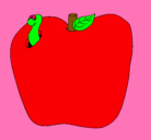 Dibujo Gusano en la fruta pintado por Teredx