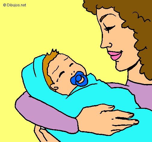 Dibujo Madre con su bebe II pintado por bianque