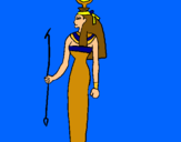 Dibujo Hathor pintado por kathi