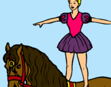 Dibujo Trapecista encima de caballo pintado por NadiaSimon