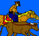 Dibujo Vaquero y vaca pintado por HHHHYVVVV