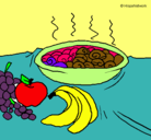 Dibujo Fruta y caracoles a la cazuela pintado por ltrina