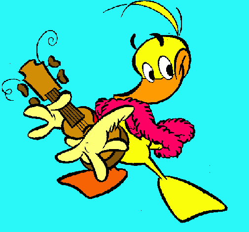 Pato con guitarra