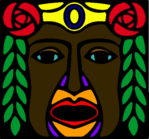 Dibujo Máscara Maya pintado por Ruggero