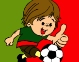 Dibujo Chico jugando a fútbol pintado por miguel2000
