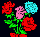 Dibujo Ramo de rosas pintado por luupiiiii