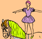 Dibujo Trapecista encima de caballo pintado por nahi