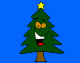 Dibujo árbol navidad pintado por fatty 