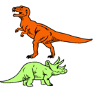 Dibujo Triceratops y tiranosaurios rex pintado por Beenjamiiin