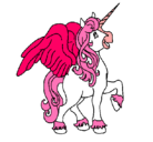 Dibujo Unicornio con alas pintado por ojitos