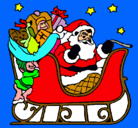 Dibujo Papa Noel en su trineo pintado por anavidea