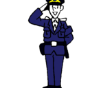 Dibujo Policía saludando pintado por VANEGERCELI