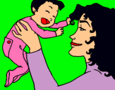 Dibujo Madre con su bebe pintado por 05482036