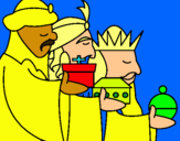 Dibujo Los Reyes Magos 3 pintado por eva6