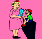 Dibujo Enfermera y niño pintado por cssandra