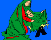 Dibujo Nacimiento del niño Jesús pintado por layuliloka