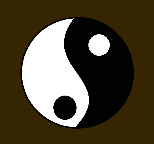 Dibujo Yin y yang pintado por sensey
