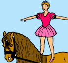 Dibujo Trapecista encima de caballo pintado por HOHOHOHOO