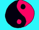 Dibujo Yin yang pintado por pincus