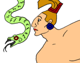 Dibujo Serpiente y guerrero pintado por mojarroide