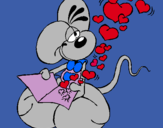 Dibujo Ratón enamorado pintado por lesva
