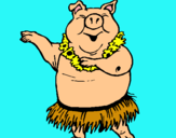 Dibujo Cerdo hawaiano pintado por csfdvyihzxbf