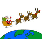 Dibujo Papa Noel repartiendo regalos 3 pintado por saMTA