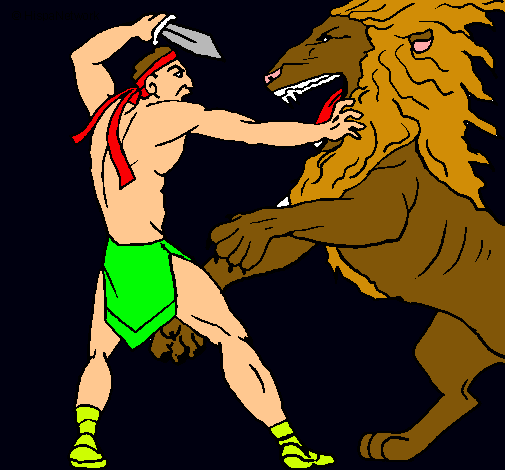 Gladiador contra león