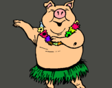 Dibujo Cerdo hawaiano pintado por luzithaa 