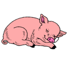 Dibujo Cerdo durmiendo pintado por imeldaa