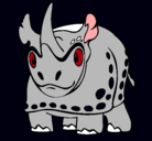 Dibujo Rinoceronte pintado por trido
