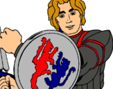 Dibujo Caballero con escudo de león pintado por erick121