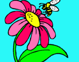 Dibujo Margarita con abeja pintado por melu