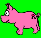 Dibujo Cerdo pintado por indiana