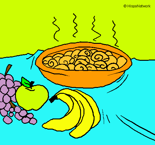 Fruta y caracoles a la cazuela