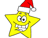Dibujo estrella de navidad pintado por amarillo