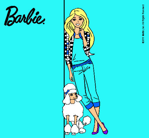 Barbie con cazadora de cuadros