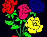 Dibujo Ramo de rosas pintado por dav13