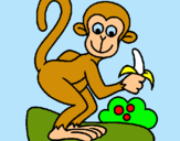 Dibujo Mono pintado por corazonn