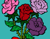 Dibujo Ramo de rosas pintado por lauragallego