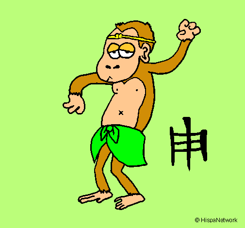 Dibujo Mono  pintado por aerenlove