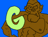 Dibujo Gorila pintado por reyna23